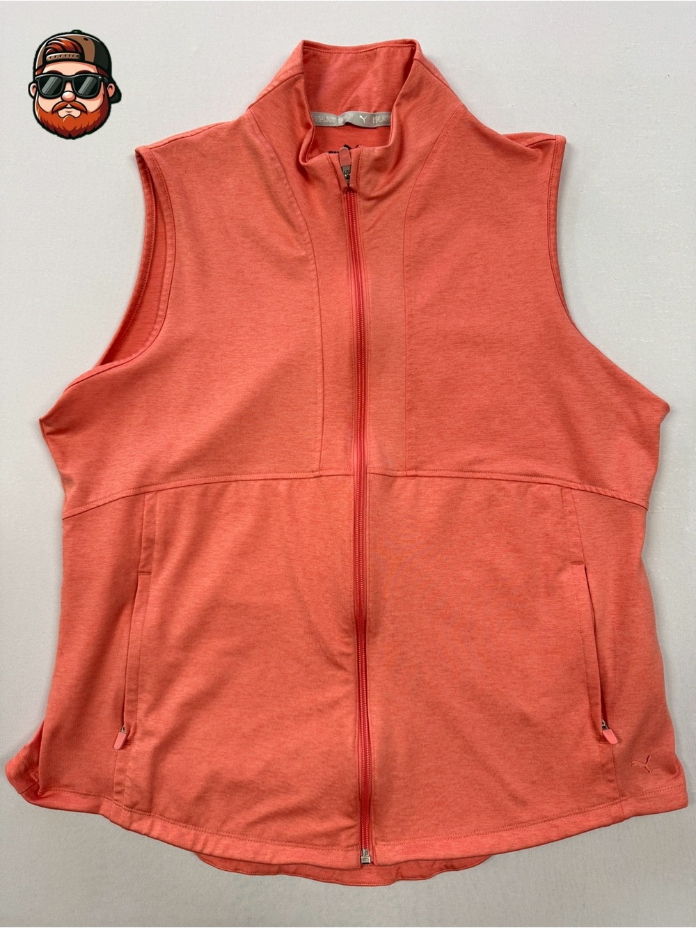PUMA Woman’s XL Orange Golf Full-Zip Sweater Vest with Pockets